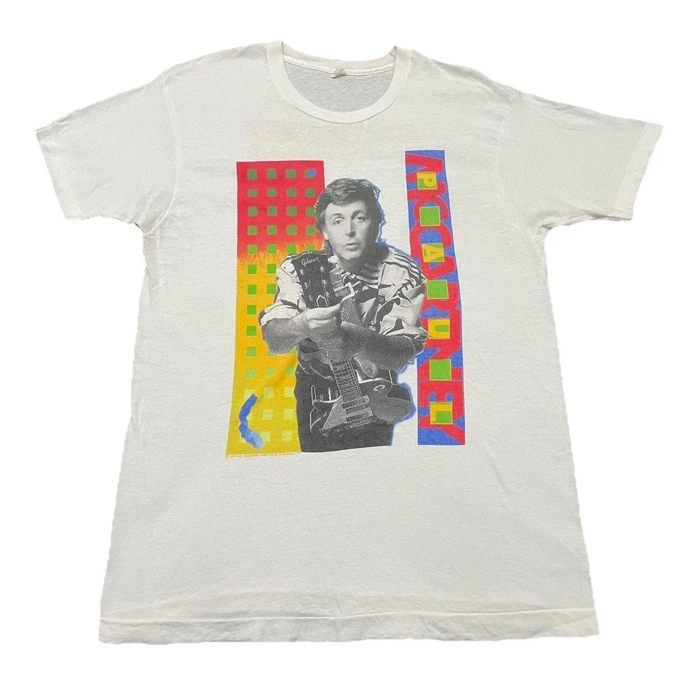 Vintage 80s Paul McCartney 1989 World Tour T Shirt XL‎ Single Stitch Made in USA